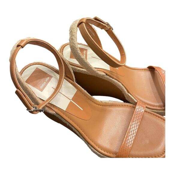 Dolce Vita Aurora Ankle Strap Espadrille Wedge Sandals Cedar Embossed Stella 9.5 - Picture 7 of 12
